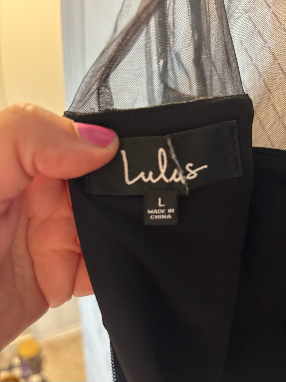 NWOT Lulu’s Black Mesh Short Sleeve Bodycom Midi Dres, Size Large - Picture 5 of 10